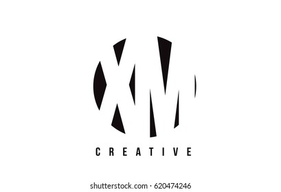 XM X M White Letter Logo Design with Circle Background Vector Illustration Template.