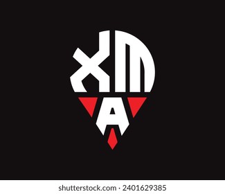 XMA letter location shape logo design
