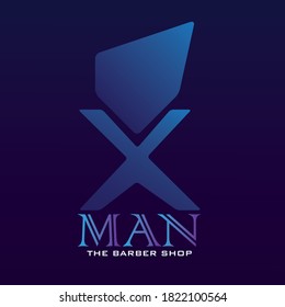 XMAN Das Barber Shop Logo in Farbverlauf-Farbe. 