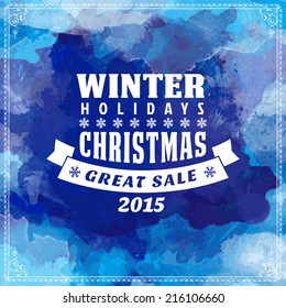 xmas 2015 postcard with manuscript and typographic piece laughing holiday popular snowfall vacation background scene border new ritual christmas celebration blue ornate warm smiling ornamental banner