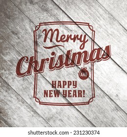 xmas 2015 postcard with manuscript and typographic part on the aged wood joyful classical vacation star seasonal background scene new anniversary christmas celebration smiling old-fashioned classic le