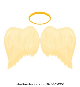 Xmas angel wings icon. Cartoon of xmas angel wings vector icon for web design isolated on white background