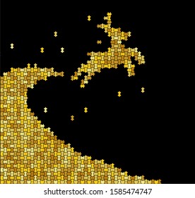 x-mas background formed by colorfull puzzle vector