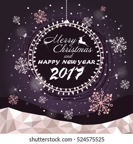 Xmas background. Happy New Year 2017. vector illustration. Merry Christmas card.