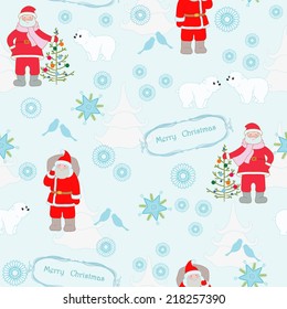  Xmas background with Santa Claus