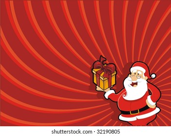xmas background with santa and present