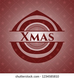 Xmas badge with red background
