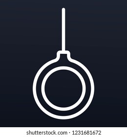 Xmas ball tree toy icon. Outline xmas ball tree toy vector icon for web design isolated on black background