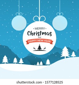 Xmas ball vector background holiday card. Christmas ball background banner