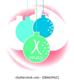 xmas balls greeting card vector illustration 
