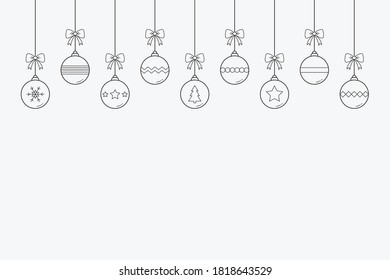 Xmas balls on white background. Christmas decoration. Vector illustration