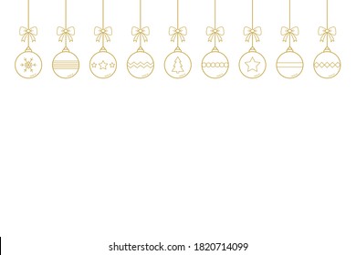 Xmas balls on white background. Christmas decoration. Vector illustration