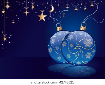 A xmas balls vector greeting card. Vector illustration