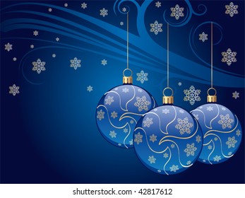 A xmas balls vector greeting card. Vector illustration