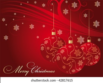 Una tarjeta de felicitación vectorial de bolas de Navidad. Ilustración del vector