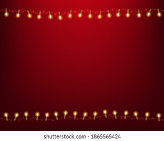 Xmas Banner With Christmas Garland With Gradient Mesh, Vector Illustration
