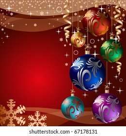 xmas bauble. christmas decoration. vector greeting card