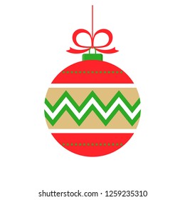 xmas bauble flat design isolated on background