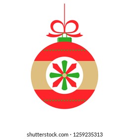 xmas bauble flat design isolated on background