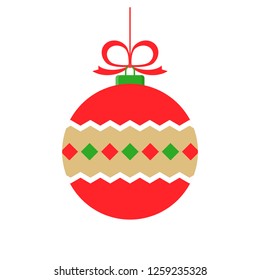 xmas bauble flat design isolated on background