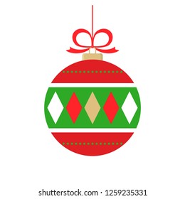 xmas bauble flat design isolated on background