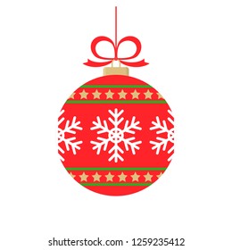 xmas bauble flat design isolated on background