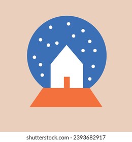 Xmas Baubles and Decoration. Cartoon Vector Illustration, Icon, Clip Art. Minimalist holiday aesthetics. Christmas Tree Toys in Cute Scandinavian Folk Style. 