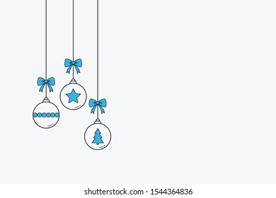 Xmas baubles on white background. Christmas ornament. Vector