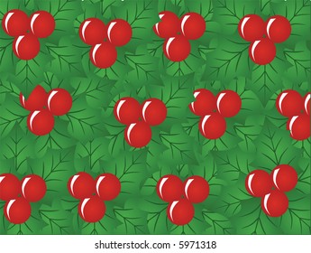 x-mas berry,seamless  vector pattern