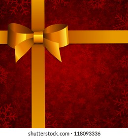 Xmas bow with snowflake pattern