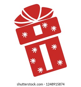 Xmas box icon. Simple illustration of xmas box vector icon for web design isolated on white background