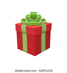 Xmas box on white background. Vector illustration
