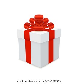 Xmas box on white background. Vector illustration