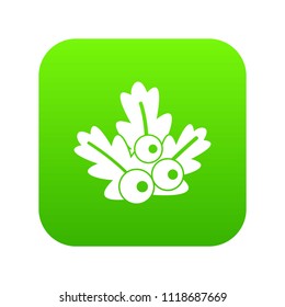 Xmas branch icon digital green for any design isolated on white vector illustration