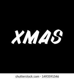 Xmas  brush sign lettering. Celebration card design elements on black background. Holiday lettering templates for greeting cards, overlays, posters