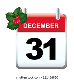 Xmas Calendar With Gradient Mesh, Vector Illustration