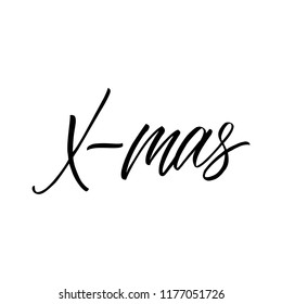 X-mas - calligraphic vector sign.