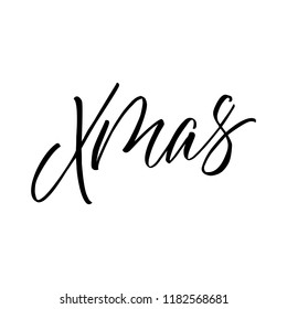 X-mas - calligraphic vector sign.