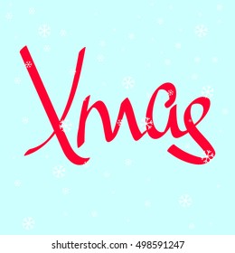 Xmas, calligraphy lettering, banner, poster design template, vector illustration