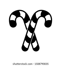 Xmas candy cane icon, logo isolated on white background