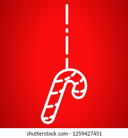 Xmas candy cane icon. Outline Xmas candy cane vector icon for web design