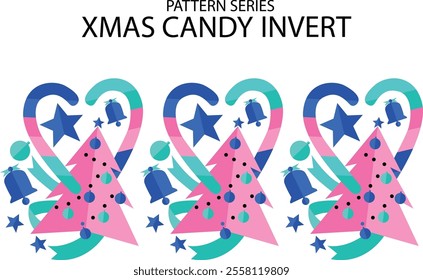 xmas candy cute invert pattern