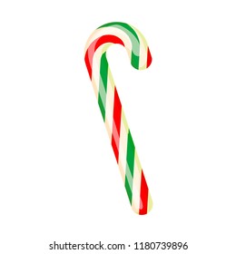 Xmas candy stick icon. Cartoon of xmas candy stick vector icon for web design isolated on white background