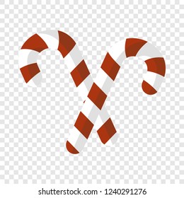 Xmas candy stick icon. Flat illustration of xmas candy stick vector icon for web design