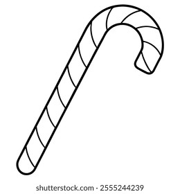 Xmas candy stick icon on white background 