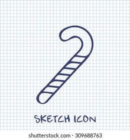 xmas candy Vector sketch icon 