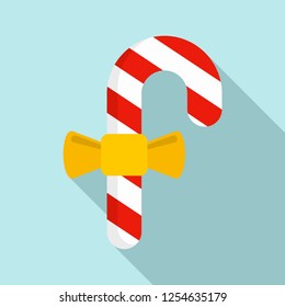 Xmas cane icon. Flat illustration of Xmas cane vector icon for web design