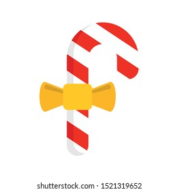 Xmas cane icon. Flat illustration of Xmas cane vector icon for web design