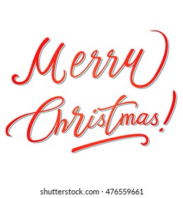 Xmas card calligraphy, vector illustration 