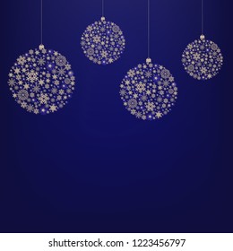 Xmas Card With Christmas Ball And Star With Gradient Mesh, Vector Illustration
